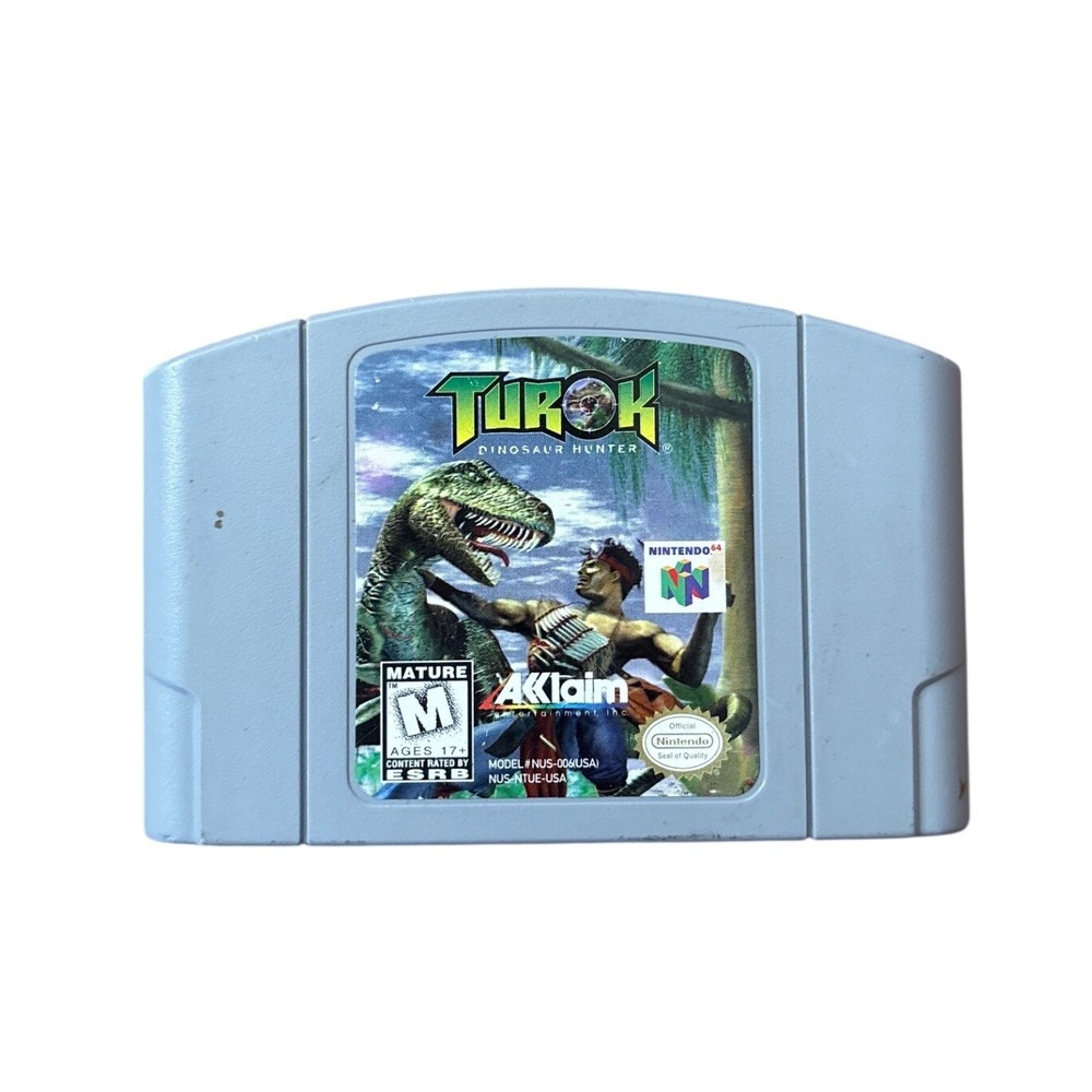 Acclaim Turok Dinosaur Hunter N64 Gray Vintage FPS Game NUS-006 SIZE One Size